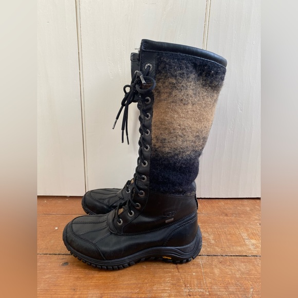 UGG Adirondack Tall Leather & Shearling Ombré Winter Boots — Rare Color Way - Picture 4 of 15